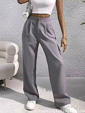 economico gamba larga e vita alta-Per donna Gamba larga Pantaloni Eleganti Pantaloni Elegante Lunghezza intera Naturale Semplice Tasca Comodo All&#039;aperto Confortevole All&#039;aperto Ferie Weekend Verde mela Vinaccia Verde translucido
