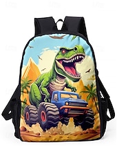 cheap Kids &amp; Teen Backpacks-Kids' 3-Piece Dinosaur Backpack Set with Lunch Bag and Pencil Case, T-Rex Print, Lightweight School Bag for Boys, Girls and Elementary Students