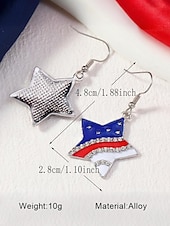 cheap Women&#039;s Earring-Women&#039;s Patriotic American Flag Earrings - Red, White and Blue Earrings, Multiple Looks for Women, Perfect for 4th of July and National Holidays, Stylish American Flag Jewelry Collection