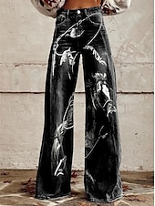 economico Fondi-Retrò Vintage Boho Anni &#039;70 Pantaloni Pantaloni a gamba larga Hippie Disco Vita alta Rinascita occidentale Stile jeans finti Per donna Carnevale Casual Quotidiano Festival Musicale Festa a tema retrò