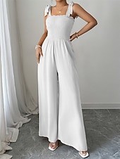 preiswerte Lässige / Tageshochzeit-Overalls Bodenlang Quinceanera-Kleider Elegant Ärmellos Spaghettiträger Abschlussball Abendgesellschaft Polyester Rückenfrei mit Gerafft