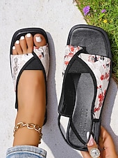 economico Sandali Eleganti-sandali da donna con cinturino posteriore aperto in arancione e nero - scarpe comode, comode e comode per appuntamenti estivi quotidiani e uscite del fine settimana