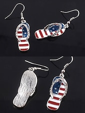 cheap Women&#039;s Earring-Women&#039;s Patriotic American Flag Earrings - Red, White and Blue Earrings, Multiple Looks for Women, Perfect for 4th of July and National Holidays, Stylish American Flag Jewelry Collection