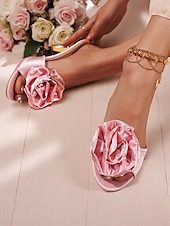 abordables Officiel-Escarpins de mariage à bout ouvert en satin pour femmes avec accents dorés et détails roses - chaussures de mariée élégantes pour les occasions spéciales