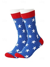 preiswerte Herrenhandschuhe-Herrensocken mit USA-Flagge und Sternenbanner-Design – patriotische Baumwollsocken für den Unabhängigkeitstag, Sport und Freizeit