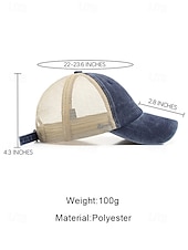 Herr vintage truckerkeps med meshrygg – justerbar basebollkeps i tvättad bomull för utomhussport, resor och vardagskläder billiga Herrhattar-Herr vintage truckerkeps med meshrygg – justerbar basebollkeps i tvättad bomull för utomhussport, resor och vardagskläder