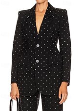 preiswerte Hosenanzüge für Mama-Zweiteiliges Jumpsuit  Hosenanzug Hosenanzug Kleid der Mutter der Braut Elegant Vintage Einfach V-Ausschnitt Spitzrevers Knöchellang Lange Ärmel mit Knöpfen Kristallen