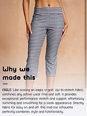 billiga Golfbottnar-Dam Golfbyxor Yanrosa Svart Rosenröd Underdelar Golfkläder för damer Kläder Outfits Bär kläder