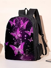 abordables Sacs à dos pour Enfants et Adolescents-Ensemble de 3 sacs à dos d&#039;école à imprimé papillon pour filles avec sac à lunch isotherme et trousse à crayons - léger et élégant pour l&#039;école primaire et le collège, les voyages ou les pique-niques