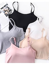  Per donna Canotta a canotta Tinta unica Quotidiano Casual Senza Maniche Spallina Top Regolari Quotidiano Nero Bianco Rosa Viola Fucsia Estate