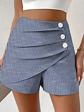ieftine Pantaloni scurți grafici-Pentru femei chinez Pantaloni Scurți Vacanță Epocă Stilul etnic Scurt Talie Înaltă Grafic Geometric Dunga Plisată Micro-elastic Vacanță Stradă Zilnic Albastru ou de Măcăleandru Violet Roșu-aprins