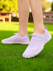 levne Dámské tenisky-Dámské flyknit nazouvací tenisky – prodyšné a lehké barefoot boty na běh, venkovní procházky a každodenní aktivity