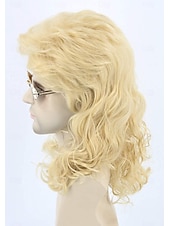 economico Parrucche storiche-parrucca da uomo, parrucca anni '80, parrucca bionda lunga e liscia, parrucca mullet, costume di Halloween, parrucca alla moda, accessori per feste eleganti.