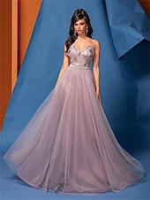 baratos Rosa-Linha A vestidos de quinceanera Elegante Vestido Formal Casamento Longo Sem Manga Com Alças Finas Tule Sem parte Traseira com Pregas 2025