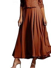 preiswerte Bodenlänge-A-Linie Brautmutterkleid Elegant Einfach Rundhalsausschnitt Knöchellänge Polyester Halbarm mit Falten Einfarbig 2025