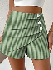 ieftine Pantaloni scurți grafici-Pentru femei chinez Pantaloni Scurți Vacanță Epocă Stilul etnic Scurt Talie Înaltă Grafic Geometric Dunga Plisată Micro-elastic Vacanță Stradă Zilnic Albastru ou de Măcăleandru Violet Roșu-aprins