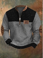 economico Felpe di base-Per uomo Maglia Felpa con zip corta Nero Verde militare Blu marino Grigio Mezza zip Blocco di colori Mucca Testurizzato Sport &amp; Outdoor Quotidiano Ferie Poliestere Streetwear Casual Primavera