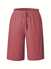 お買い得  ショーツ-女性用 チノパン バミューダショーツ 旅行度假风 ファッション ベーシック 膝丈 ハイウエスト 平織り ポケット 弾性ウエストバンド 快適 ソフト マイクロエラスティック アウトドア ストリート アーミーグリーン 海軍 ブラック ホワイト 夏 春 レギュラー
