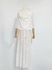 abordables JAUNE-Sirène / Trompette Robe de Soirée Élégant Robe Formel Mariage Longueur au sol Manche Courte Col haut Dentelle avec Châle 2025