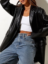 preiswerte Blazer &amp; Anzüge-Damen Blazer Warm Bequem Tasche Knöpfe Mode Modern Einfach Ausgehen Wochenende Einreihig Regulär Umlegekragen Normale Passform Langarm Oberbekleidung Schwarz Rote Braun Herbst Winter