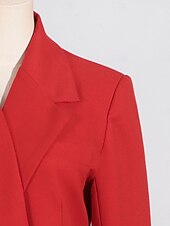 cheap Floor Length-Blazer Dress Mother of the Bride Dress Tuxedo Dress Elegant Shirt Collar Ankle Length Polyester Long Sleeve with Solid Color