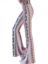billige -Dame Leggings Årgang Etnisk stil Full lengde Høy Midje Paisly Printer comfy Myk Bekvem Mikroelastisk utendørs Gate Svart Hvit Rosa Blå Sommer Vår Høst Slank Fasong