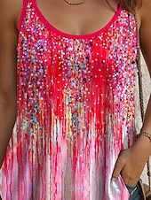 ieftine top floral fără mâneci-Pentru femei Camisole Tank Top Ombre Floral Grafic Epocă Stilat Fără manșon Scoateți gâtul Topuri obișnuite Zilnic Concediu Imprimeu Galben Roșu-aprins Albastru piscină Mov Trifoi Vară Primăvară
