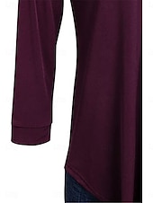 preiswerte Damen Einfache Oberteile-Damen Hemd Einfarbig Elegant Stilvoll Basic Dreiviertelarm V Ausschnitt Normale Oberteile Täglich Schwarz Wein Blau Grün Frühling Herbst