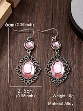 abordables Boucle d&amp;#39;oreille pour femme-Boucles d&#039;oreilles pendantes gothiques vintage pour femmes avec pierre précieuse rouge, design pendant en filigrane d&#039;argent antique pour fête d&#039;Halloween et cosplay