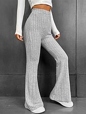 economico Leggings semplici-Per donna Pantaloni Eleganti Pantaloni Streetwear Casual Lunghezza intera Naturale Semplice Elastico in vita Comodo All&#039;aperto Confortevole Ferie Abbigliamento quotidiano Uscire Grigio Cachi Autunno
