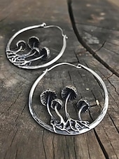billige Øredobber for kvinner-Vintage sopp-øredobber til dame – statement-smykker i legering med skoginspirert design, ideelle for naturelskere, festivaler og bohemske antrekk