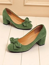 economico Anni &amp;#39;50-Per donna Tacchi Retrò Feste Lavoro Quotidiano Fiocco Tacco grosso Punta quadrata Elegante Vintage Finta pelle scamosciata Mocassino Nero Rosa Blu
