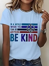 abordables T-shirt Humor &amp; Citations-Femmes T-shirt Graphique Lettre ancien Élégant Classique Manche Courte Col ras du cou Col rond Hauts Réguliers Quotidien Week-end Imprimé Noir Blanche Rose Claire Bleu Violet Été Printemps