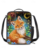 economico Zaini per Bambini e Adolescenti-Set di zainetto a forma di volpe per bambine delle elementari, composto da 3 pezzi: borsa per il pranzo e astuccio, simpatico zainetto con animali del bosco per il ritorno a scuola e l'uso quotidiano.