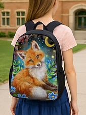 economico Zaini per Bambini e Adolescenti-Set di zainetto a forma di volpe per bambine delle elementari, composto da 3 pezzi: borsa per il pranzo e astuccio, simpatico zainetto con animali del bosco per il ritorno a scuola e l'uso quotidiano.