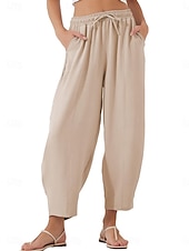 economico Pantaloni-Per donna Chinos Moda Streetwear Essenziale Lunghezza intera Vita Alta Semplice Tasca Fascia Elastica Comodo Morbido Confortevole Micro-elastico All&#039;aperto Streetwear Blu Marrone Cachi Azzurro chiaro