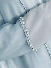 preiswerte Mamas Kleidersets-Zweiteilig A-Linie Brautmutterkleid Formell Elegant Einfach luxuriös U-Boot-Ausschnitt Bodenlang Satin Organza Langarm mit Kristalle 2025