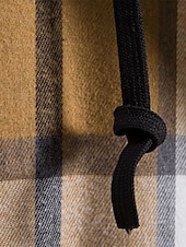 baratos Casacos &amp; Sobretudos para Homem-Homens jaqueta leve Jaqueta de Camisa Jaqueta casual Cabana Férias Diário Respirável Bolsos Primavera Outono Xadrez Moda Clássico Com Capuz Padrão Preto Vermelho Azul cáqui Casaco