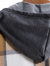 baratos Casacos &amp; Sobretudos para Homem-Homens jaqueta leve Jaqueta de Camisa Jaqueta casual Cabana Férias Diário Respirável Bolsos Primavera Outono Xadrez Moda Clássico Com Capuz Padrão Preto Vermelho Azul cáqui Casaco