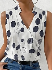 billiga Grafisk butik Tank tops &amp; Camis-Dam Camisole linne Blommig Stylish Ledigt Ärmlös V-hals Vanliga toppar Dagligen Mönster Rubinrött Blå Grön Grå Sommar