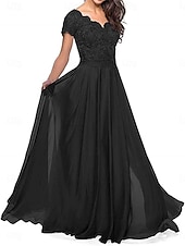 preiswerte Bodenlänge-A-Linie Brautmutterkleid Elegant Herzförmiger Ausschnitt Bodenlang Polyester Kurzarm mit Falten 2025