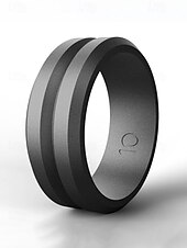 economico Gioielli da uomo-fede nuziale in silicone da uomo con design a doppia scanalatura – elastico leggero da 8 mm per stili di vita attivi, allenamenti in palestra e sport all&#039;aria aperta