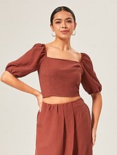 economico Bluse e camicie-camicetta smock in misto lyocell