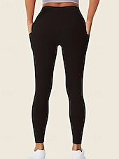 baratos Leggings lisas-Mulheres Leggings Shorts Abotoado Roupa de rua Casual Mimolet Cintura Alta Tecido Cintura elástica Respirabilidade Com Stretch Férias Esportes Roupa Diária Vinho Preto Azul Marinha Cinzento Claro
