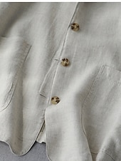abordables Chemises-Femmes Blazer Confortable Respirant Avec Poches Boutons Occasionnel Uni Bureau Rue Occasionnel Tenue quotidienne Simple Boutonnage Régulier Col Rabattu Coupe Ample manche longue Vêtements d&#039;extérieur