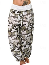 economico gamba larga e vita alta-Per donna Pantaloni Pantaloni Palazzo Moda Boho Lunghezza intera Misura del girovita medio Stampa Mimetico Elastico in vita Comodo Confortevole Micro-elastico Streetwear Abbigliamento quotidiano