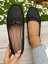 ieftine Pantofi Joși de Damă-Mocasini pliabili pentru femei – mocasini din piele moale cu tălpi flexibile pentru relaxare în grădină, lenevire pe verandă și purtare zilnică