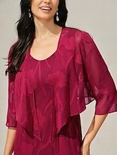 billige Dressy topper-Dame Trekker på skuldrene Helfarge Elegant Stilfull Fritid 3/4 ermer Asymmetrisk Crop Tops Bryllupsgjest Strandbryllup Salvie Grøn Svart Hvit Rosa Rød Sommer Vår Høst