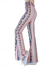 billige -Dame Leggings Årgang Etnisk stil Full lengde Høy Midje Paisly Printer comfy Myk Bekvem Mikroelastisk utendørs Gate Svart Hvit Rosa Blå Sommer Vår Høst Slank Fasong