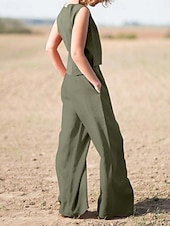 levne Sady-Dámské Elegantní Módní Šik ven Košile Halenka Bez rukávů Tričkový Pevná barva Venkovní Práce Ležérní Námořnická modř Oranžová Trávová zelená Léto Volný